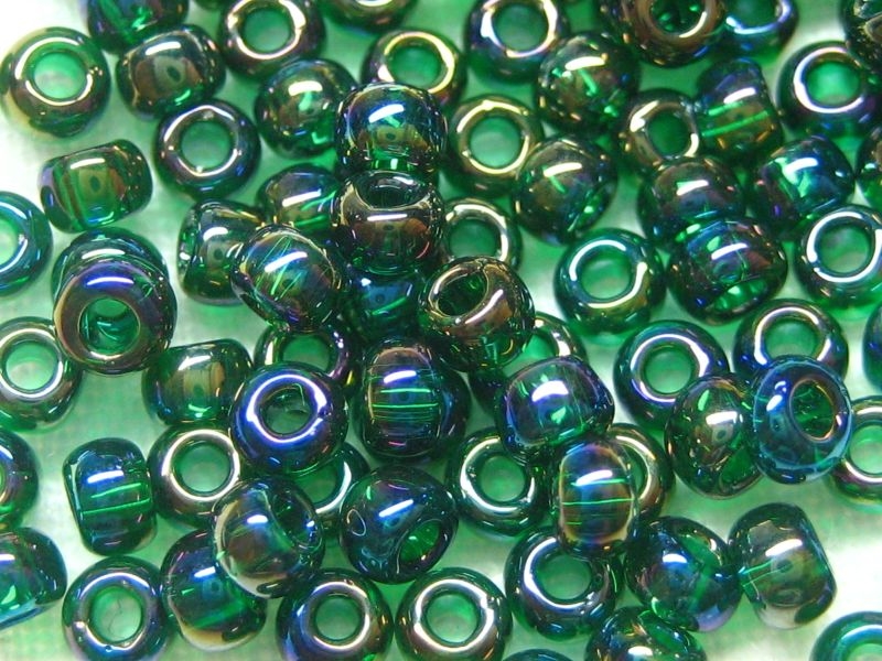 8/0 Rocailles TOHO Rainbow Green Emerald 10g