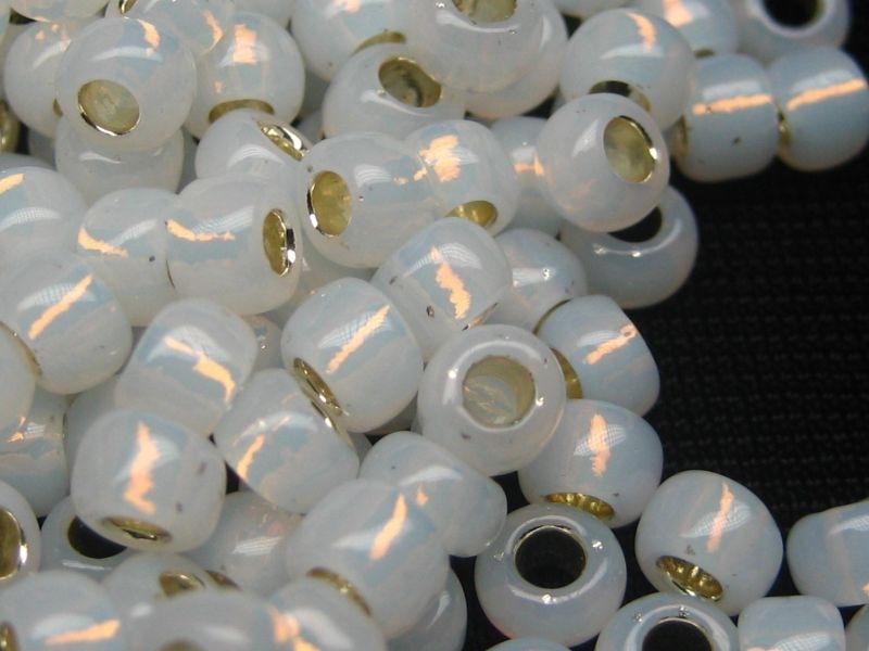 8/0 Rocailles TOHO Silverlined Milky White weiss weiß 10g