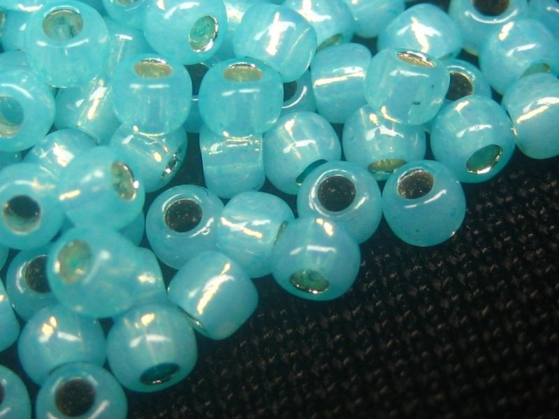 8/0 Rocailles TOHO Silver Lined Milky Aqua 10g