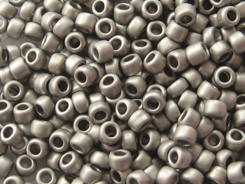 8/0 10g TOHO Rocailles Metal Frost Antique Silver