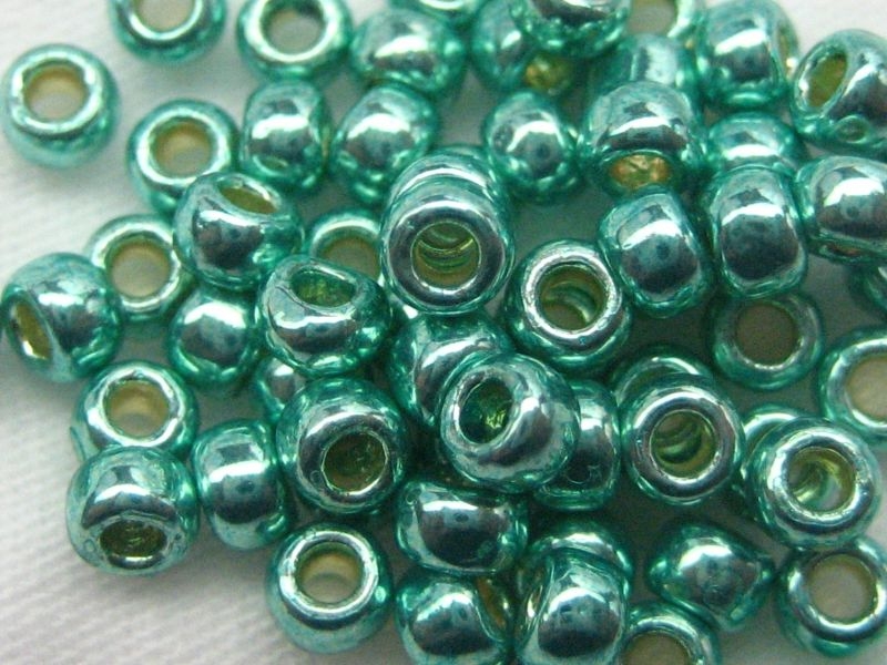 8/0 Rocailles TOHO PF Galvanized Green Teal 10g