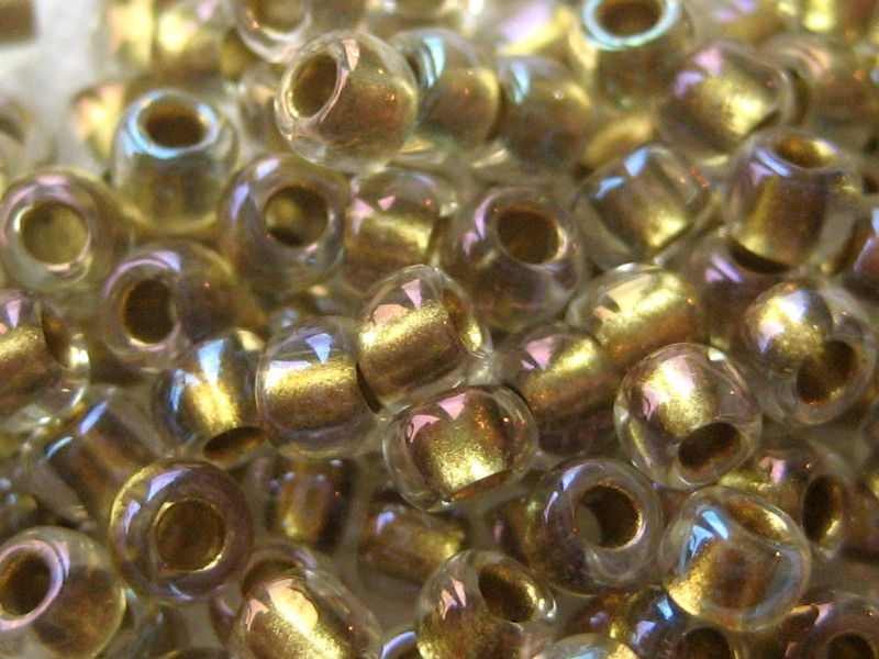 11/0 Rocailles TOHO Inside Crystal Gold Lined 10g