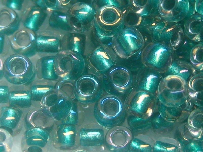 11/0 10g TOHO Rocailles Rainbow Crystal Teal Line