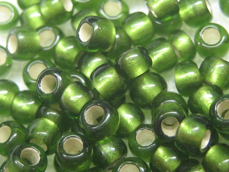 11/0 10g TOHO Rocailles Silverlined Frosted Olive