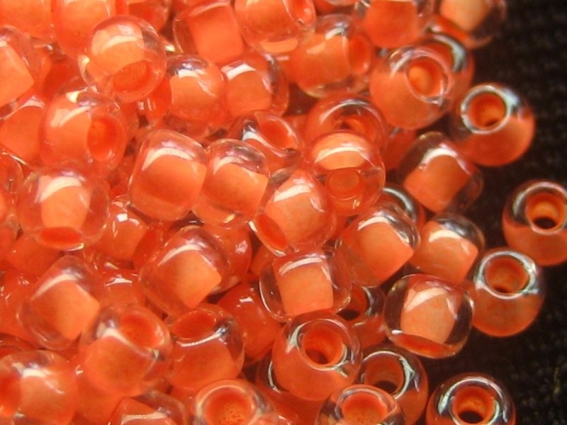 11/0 Rocailles TOHO Crystal Dark Coral Lined 10g
