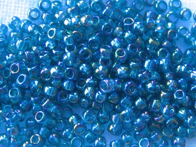 15/0 Rocailles TOHO Transparent Rainbow Teal 10g
