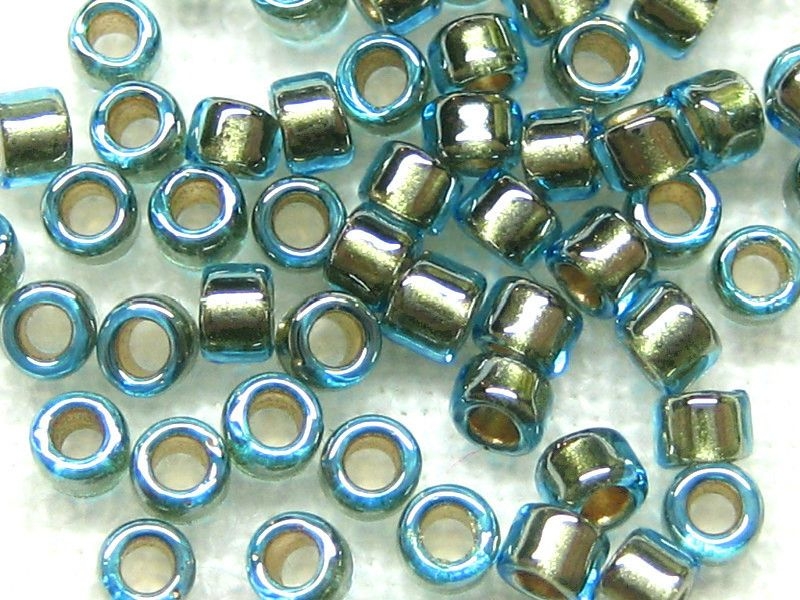 11/0 Delica TOHO Treasures Goldlined Aqua hellblau goldfarben 5g