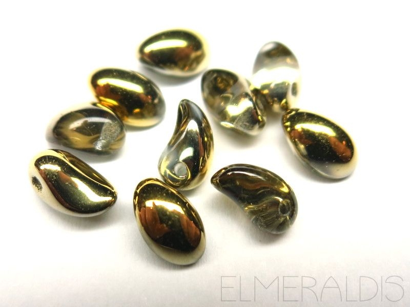 6mm Tulip Petals Amber goldfarbene Tropfen 20x