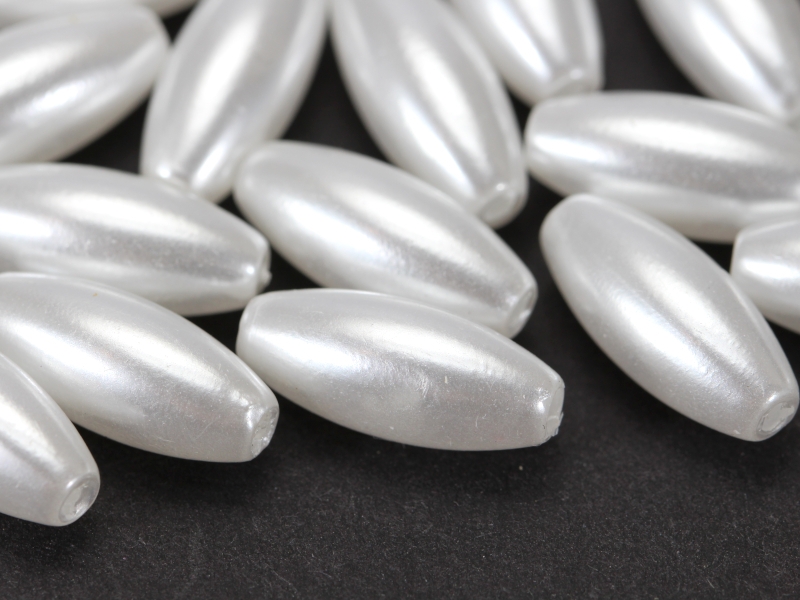 8mm Wachsoliven Wachsperlen Weiss Weiß Perlmuttschimmer White 4g