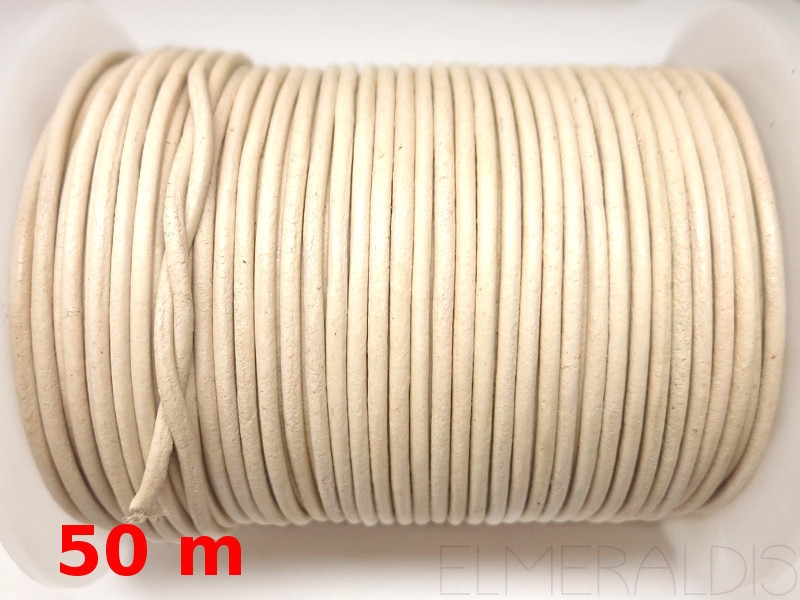 1 mm Lederband White weiss weiß 50m