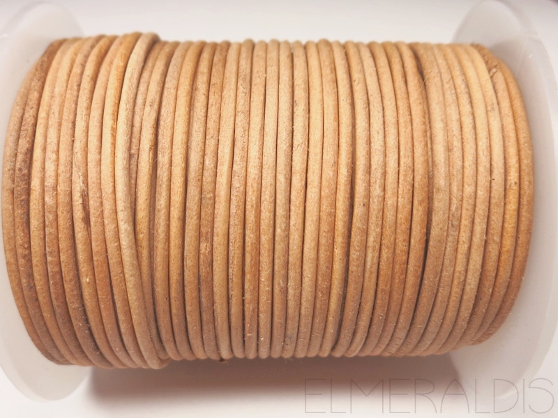 1 mm Lederband Natural hellbeige ungefärbt 1m