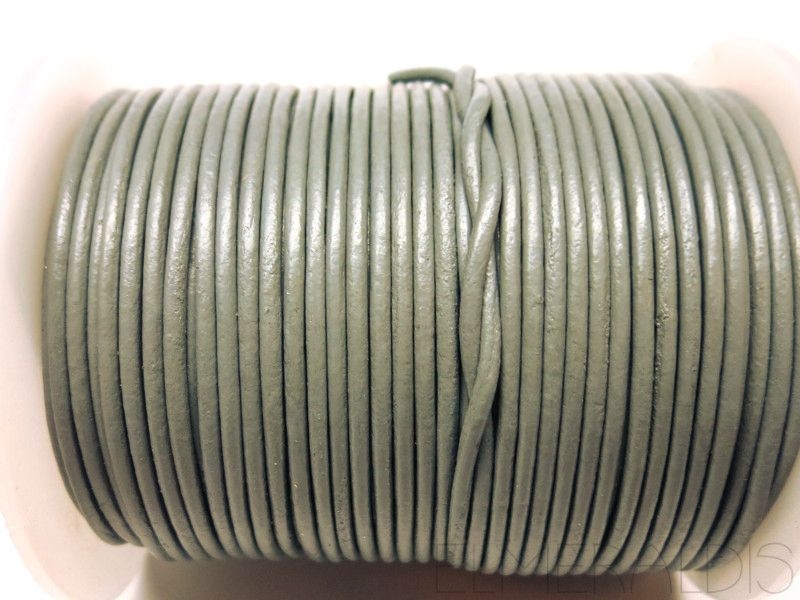 2 mm Lederband Grey Grau 1 m