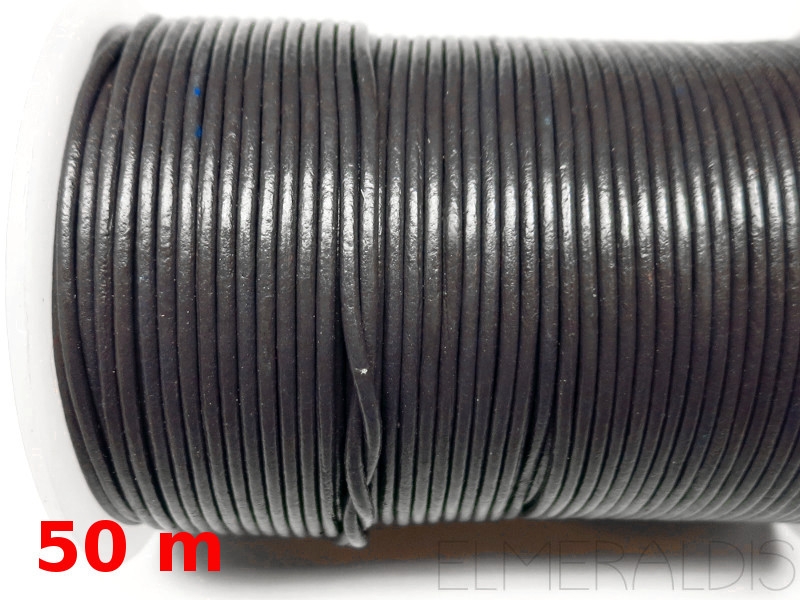 2 mm Lederband Dark Grey Gray dunkelgrau 50m