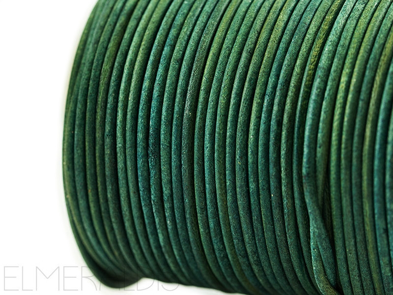 2 mm Lederband Light Blue Vintage Petrol grün blau 1m