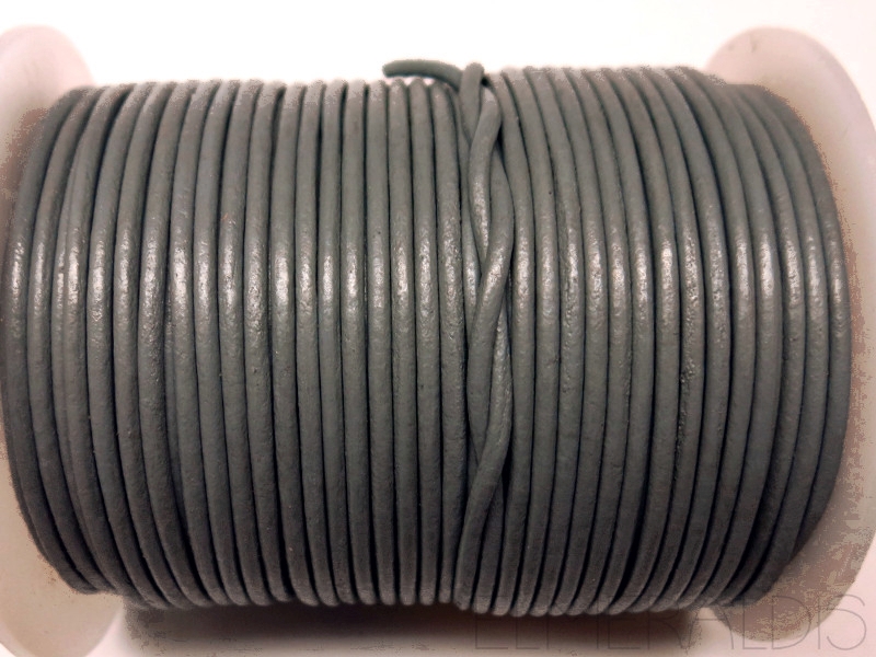 3mm Lederband Medium Grey Gray dunkelgrau 1m
