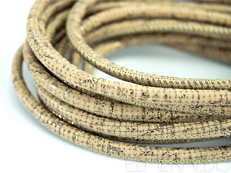 4mm Nappa Lederband Beige Antique Silver 20cm