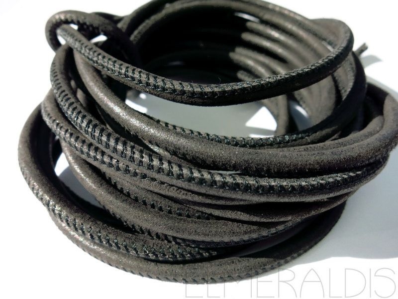 4mm Nappa Lederband Dark Gray Matt 20cm
