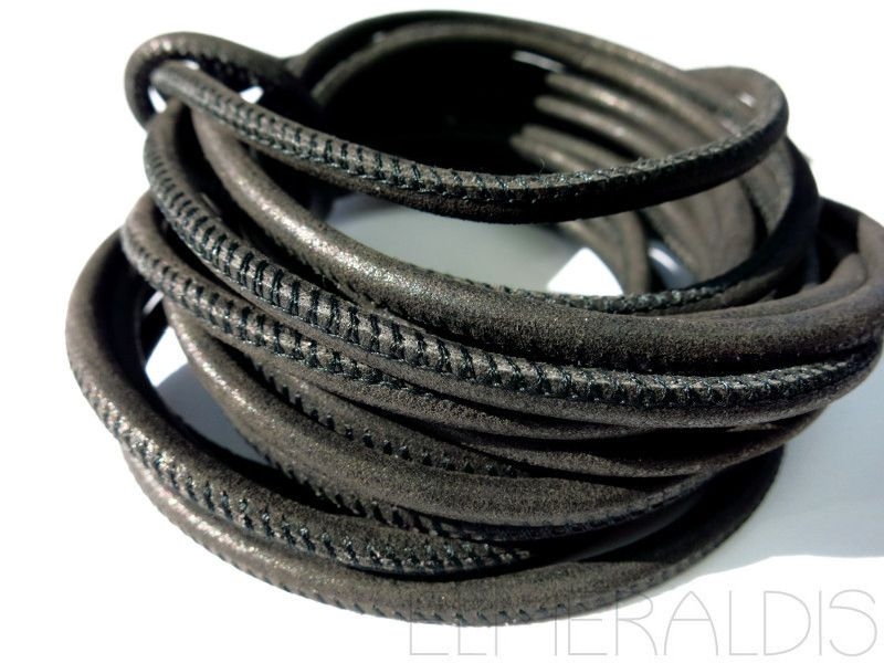 4mm Nappa Lederband Dark Gray Matte dunkelgrau 20cm
