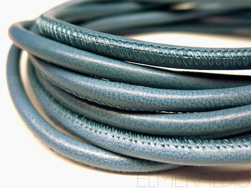 4mm Nappa Lederband Steel Blue stahlblau 20cm