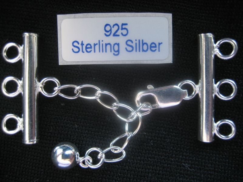 20 mm Verschluß 3-reihig 925 Silber