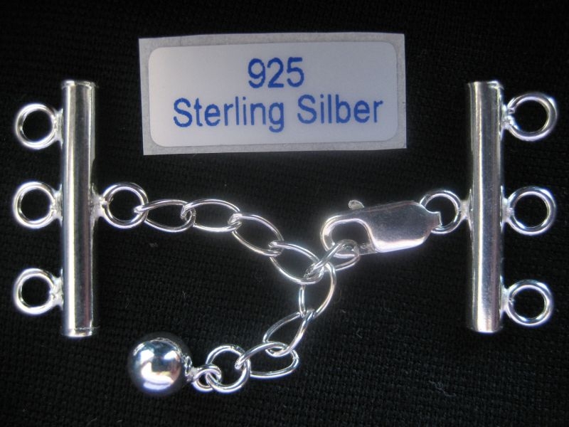 20 mm Verschluß 3-reihig 925 Silber