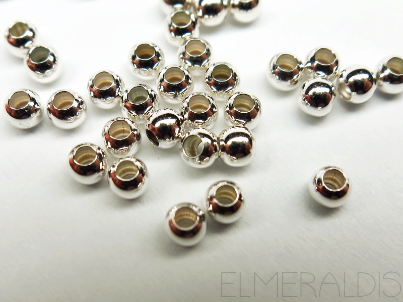 10 Quetschperlen 925 Silber 2,2 mm