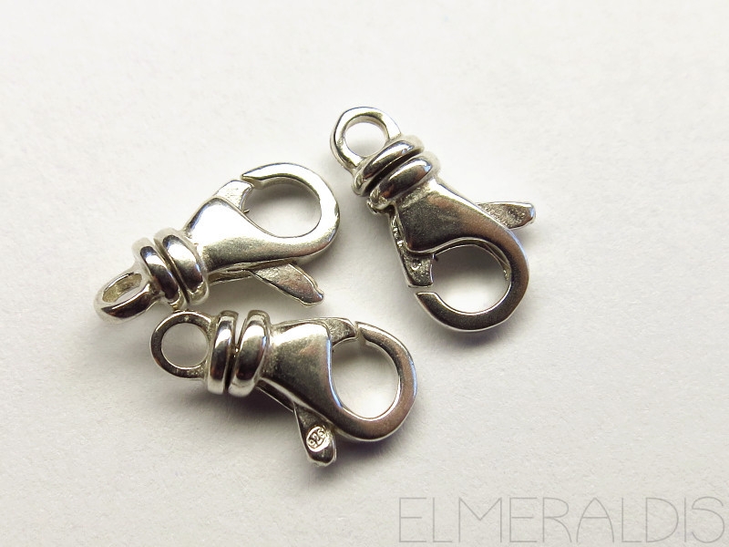 12 mm Karabiner mit Drehöse 925 Silber