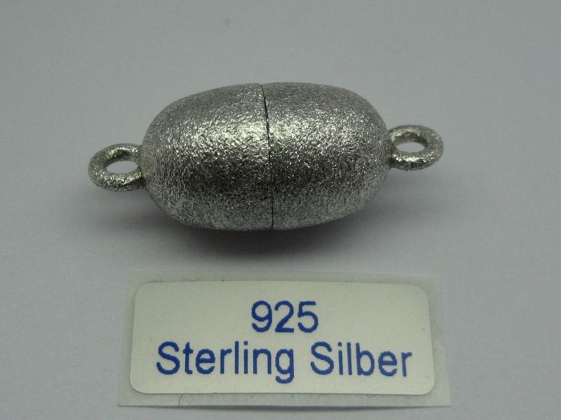 15 mm Magnetverschluß 925 Silber, matt