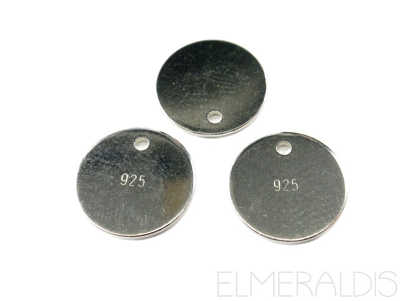 Stempelplättchen rund 925 Silber gestempelt 2x
