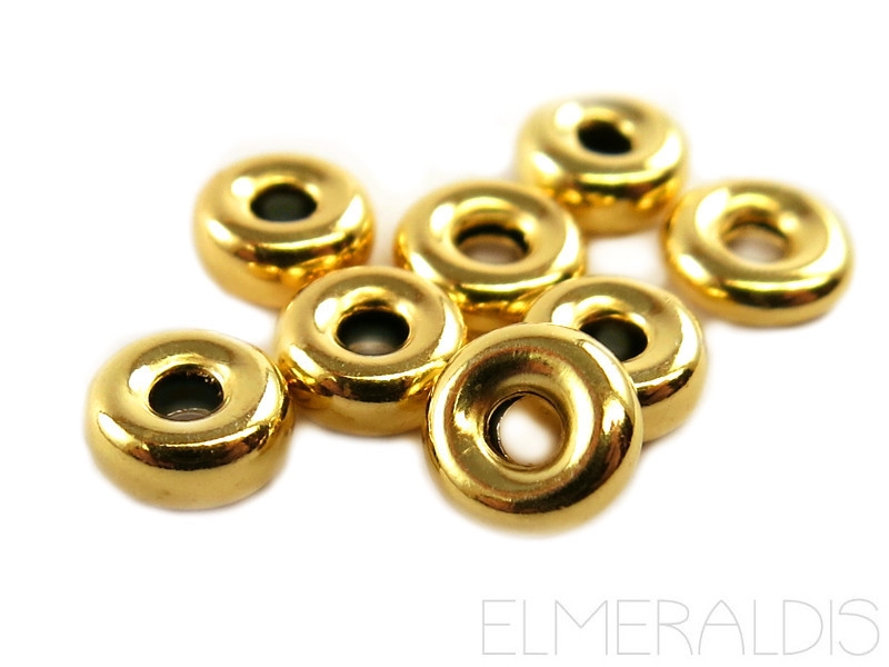 4,5 mm Hohlringe O-Beads 925 Silber vergoldet poliert 5x