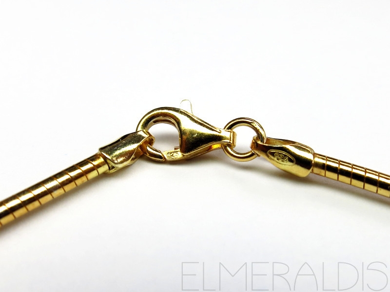 40 cm Omega Reif 925 Silber vergoldet 1,3 mm