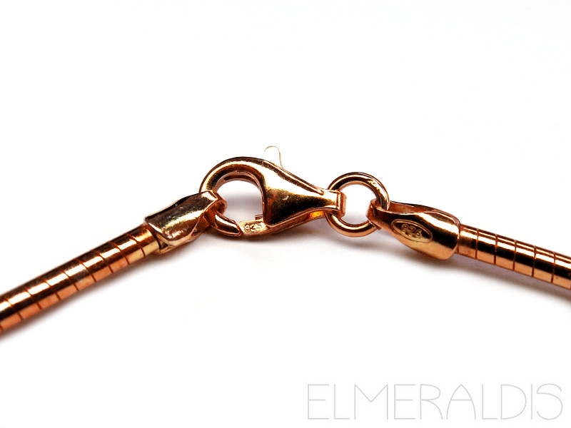 42 cm Omega Reif 925 Silber Rosegold vergoldet 1,3 mm
